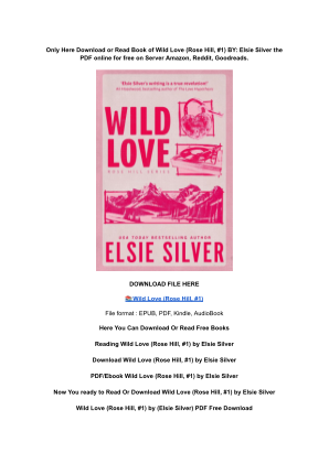 Unduh (DOWNLOAD) (PDF) Wild Love (Rose Hill, #1) by Elsie Silver secara gratis