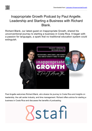 免费下载 Inappropriate Growth Podcast by Paul Angelle. Leadership and Starting a Business with Richard Blank..pdf