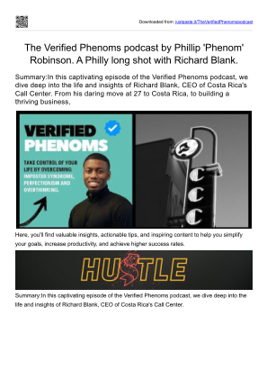 Скачать Verified Phenoms podcast guest sales trainer Richard Blank Costa Ricas Call Center.pdf бесплатно