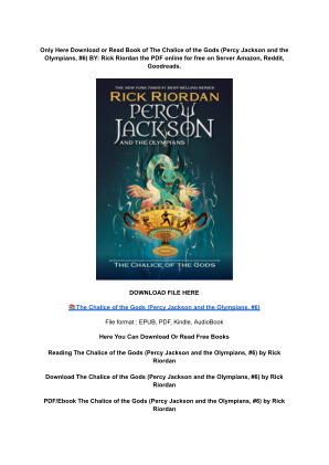 Unduh (DOWNLOAD) (PDF) The Chalice of the Gods (Percy Jackson and the Olympians, #6) by Rick Riordan secara gratis