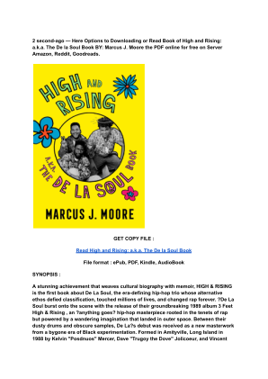 Unduh (Read) PDF High and Rising_ a.k.a. The De la Soul Book by Marcus J. Moore.pdf secara gratis