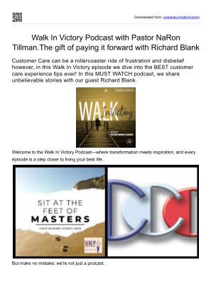 免费下载 The gift of paying it forward with Richard Blank. Walk In Victory Podcast with Pastor NaRon Tillman..pdf