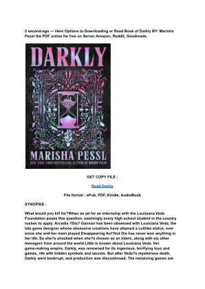 Unduh (Read) PDF Darkly by Marisha Pessl.pdf secara gratis