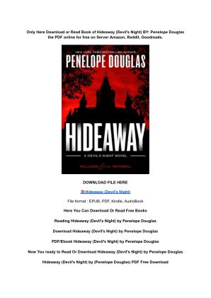 Unduh (DOWNLOAD) (PDF) Hideaway (Devil's Night) by Penelope Douglas secara gratis