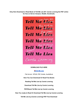 Unduh (DOWNLOAD) (PDF) Tell Me Lies by Carola Lovering secara gratis