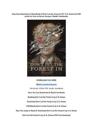 Unduh (DOWNLOAD) (PDF) Don't Let the Forest In by C.G. Drews secara gratis