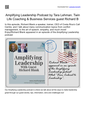 Télécharger Amplifying Leadership guest teacher Richard Blank Costa Ricas Call Center. gratuitement