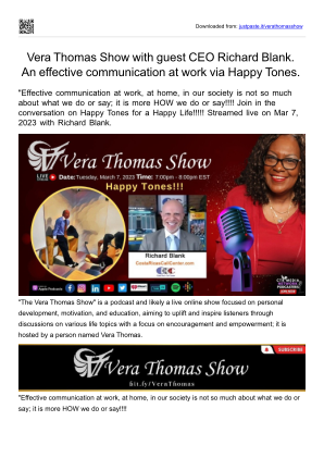 免费下载 Vera Thomas Show business guest Richard Blank Costa Ricas Call Center.pptx