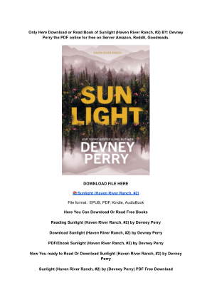 Unduh (DOWNLOAD) (PDF) Sunlight (Haven River Ranch, #2) by Devney Perry secara gratis