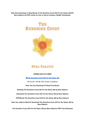 Unduh (DOWNLOAD) (PDF) The Sunshine Court (All For the Game, #4) by Nora Sakavic secara gratis