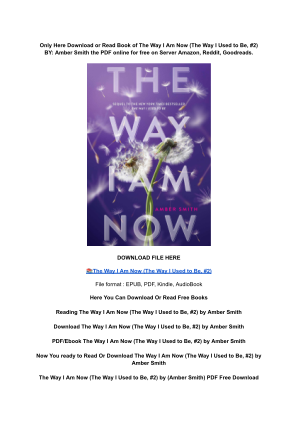 Unduh (DOWNLOAD) (PDF) The Way I Am Now (The Way I Used to Be, #2) by Amber Smith secara gratis