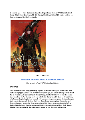 Скачать (Read) PDF A Wild and Ruined Song (The Hollow Star Saga, #4) by Ashley Shuttleworth.pdf бесплатно