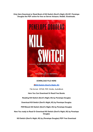 Unduh (DOWNLOAD) (PDF) Kill Switch (Devil's Night, #3) by Penelope Douglas secara gratis