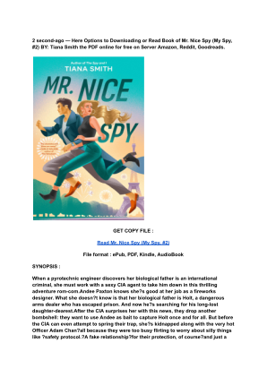 Unduh (Read) PDF Mr. Nice Spy (My Spy, #2) by Tiana Smith.pdf secara gratis