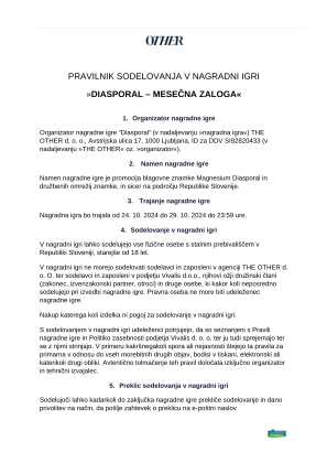 İndir Pravilnik nagradne igre - Mesečna zaloga Magnesuim Diasporal ücretsiz