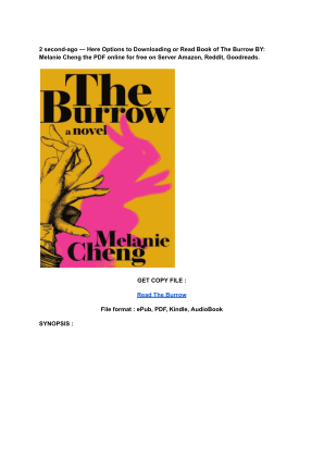 Unduh (Read) PDF The Burrow by Melanie Cheng.pdf secara gratis