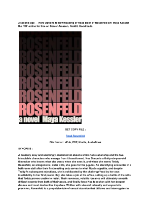 Unduh (Read) PDF Rosenfeld by Maya Kessler (1).pdf secara gratis