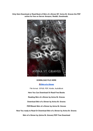 Unduh (DOWNLOAD) (PDF) Skin of a Sinner by Avina St. Graves secara gratis