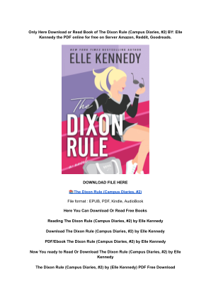 Unduh (DOWNLOAD) (PDF) The Dixon Rule (Campus Diaries, #2) by Elle Kennedy secara gratis