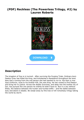 Unduh Download [PDF] Reckless (The Powerless Trilogy, #2) by Lauren  Roberts secara gratis