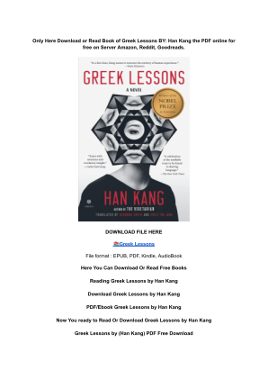 Unduh (DOWNLOAD) (PDF) Greek Lessons by Han Kang secara gratis