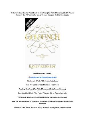 Unduh (DOWNLOAD) (PDF) Goldfinch (The Plated Prisoner, #6) by Raven Kennedy secara gratis