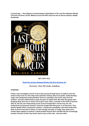 Unduh (Read) PDF The Last Hour Between Worlds (The Echo Archives, #1) by Melissa Caruso (2).pdf secara gratis