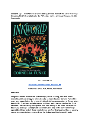 Unduh (Read) PDF The Color of Revenge (Inkworld, #4) by Cornelia Funke.pdf secara gratis