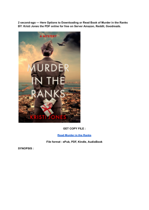 Unduh (Read) PDF Murder in the Ranks by Kristi Jones.pdf secara gratis