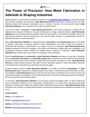 免费下载 The Power of Precision-How Metal Fabrication in Adelaide Is Shaping Industries.pdf