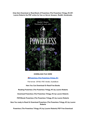 Unduh (DOWNLOAD) (PDF) Powerless (The Powerless Trilogy, #1) by Lauren Roberts secara gratis