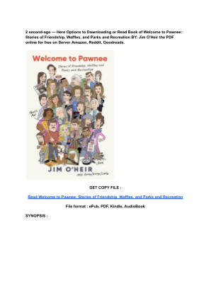 Unduh (Read) PDF Welcome to Pawnee_ Stories of Friendship, Waffles, and Parks and Recreation by Jim O'Heir.pdf secara gratis