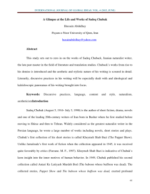 Descargar A Glimpse at the Life and Works of Sadeq Chubak.pdf (bIs2X) gratis