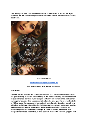 Скачать (Read) PDF Across the Ages (Timeless, #4) by Gabrielle  Meyer.pdf бесплатно