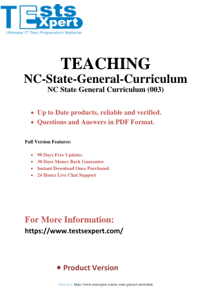 Unduh Dominating NC State General Curriculum (003) Exam Guide.pdf secara gratis