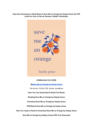 Unduh (DOWNLOAD) (PDF EPUB) Save Me an Orange by Hayley Grace secara gratis