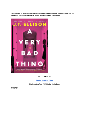 Unduh (Read) PDF A Very Bad Thing by J.T. Ellison.pdf secara gratis