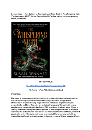 Unduh (Read) PDF The Whispering Night (The Luminaries, #3) by Susan Dennard.pdf secara gratis