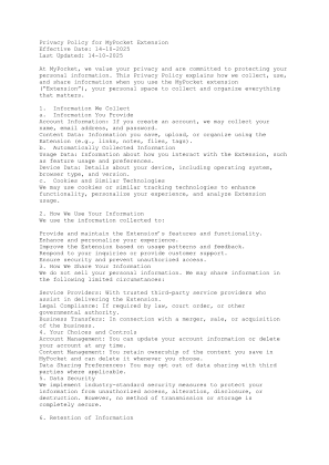 免费下载 Privacy Policy for MyPocket Extensi.txt