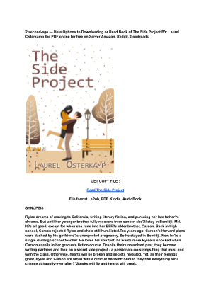 Unduh (Read) PDF The Side Project by Laurel Osterkamp.pdf secara gratis