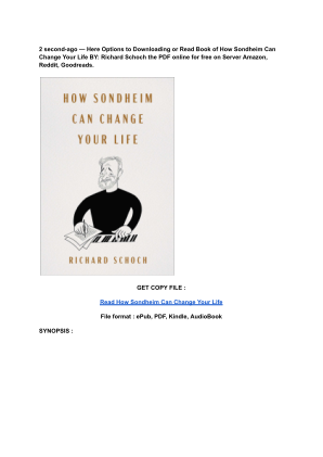 Скачать (Read) PDF How Sondheim Can Change Your Life by Richard Schoch.pdf бесплатно