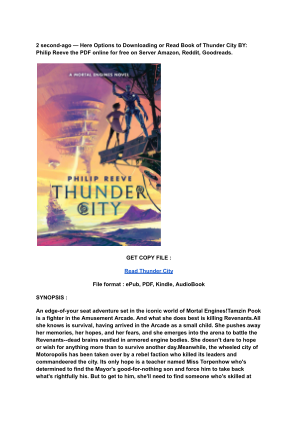 Unduh (Read) PDF Thunder City by Philip Reeve.pdf secara gratis