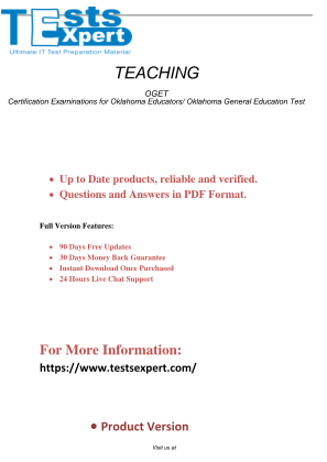 免费下载 Prepare to Succeed on the OGET Oklahoma General Education Test.pdf (zRmVo)