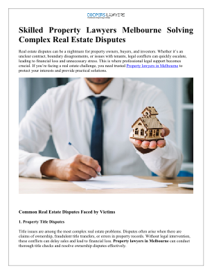 免费下载 Skilled Property Lawyers Melbourne Solving Complex Real Estate Disputes.pdf