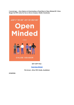 Unduh (Read) PDF Open Minded by Chloe Seager.pdf secara gratis