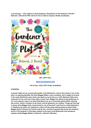 Unduh (Read) PDF The Gardener's Plot by Deborah J. Benoit.pdf secara gratis