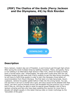 Unduh Download [PDF] The Chalice of the Gods (Percy Jackson and the Olympians, #6) by Rick Riordan secara gratis