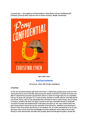 Unduh (Read) PDF Pony Confidential by Christina Lynch (1).pdf secara gratis