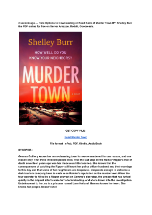 Unduh (Read) PDF Murder Town by Shelley Burr.pdf secara gratis