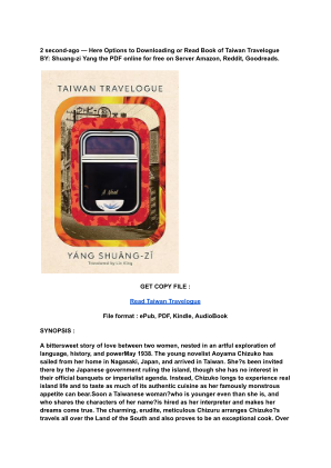 Unduh (Read) PDF Taiwan Travelogue by Shuang-zi Yang.pdf secara gratis